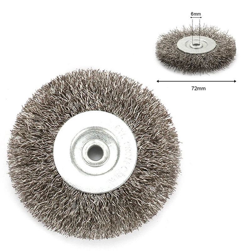 3 Inch 6mm Arbor Stainless Steel Wire Wheel Brush For Bench Grinder Abrasive Mini Drill Rotary Tools Polishing Dremel Brush