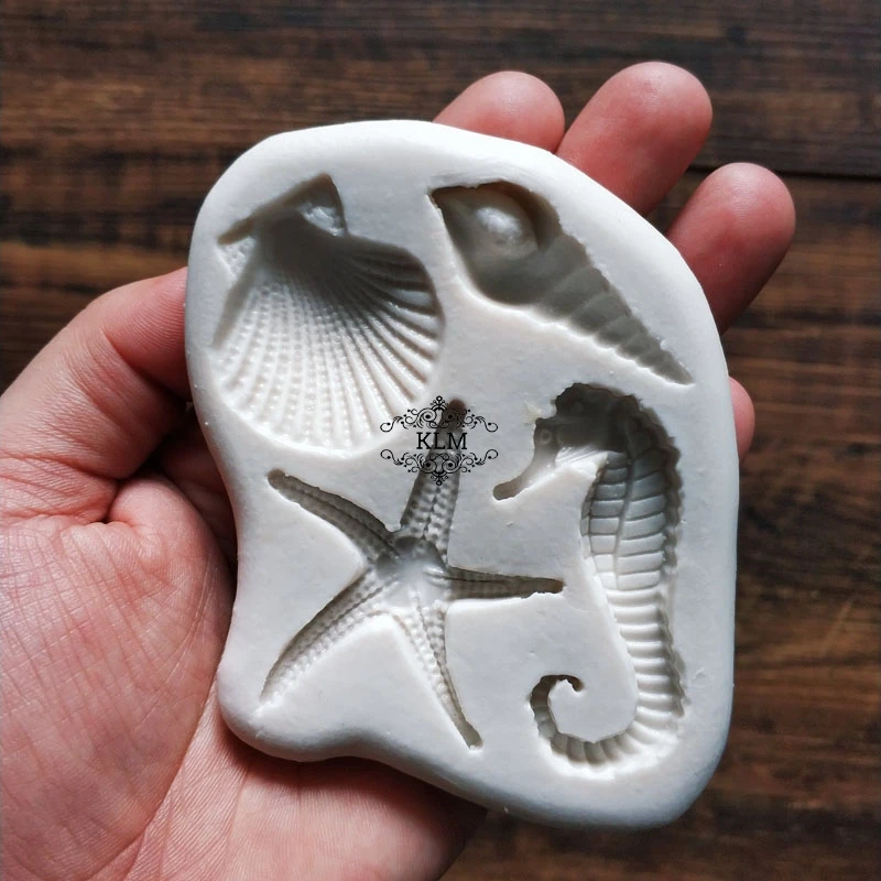 Starfish Conch Shell Hippocampus Chocolate Fondant Mould Silicone Cake Decorating DIY Baking Accessories | Дом и сад