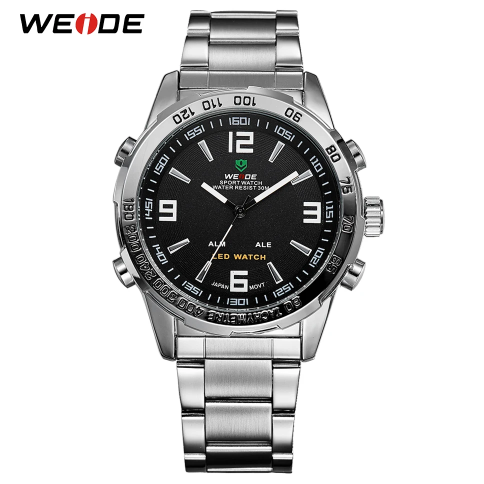 Hot WEIDE military watch 30 meters water resistant Casual Mens LED back light multi-functional analog digit popular sports watch