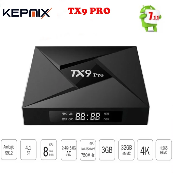 

10PCS TX9 Pro TV Box Amlogic S912 Octa-core CPU Android 7.1 OS Bluetooth 4.1 3GB /32G Android tv box set top box