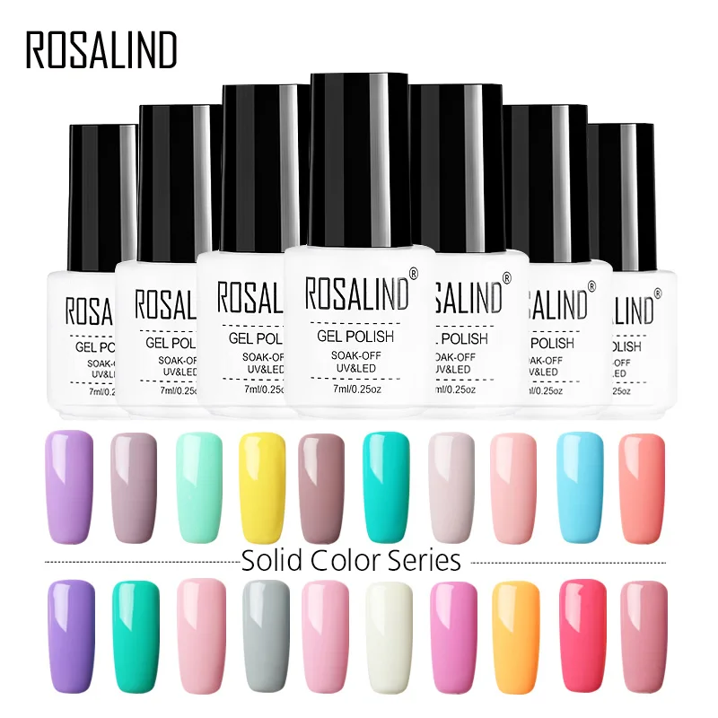 

Rosalind Nail Art Gel 7ML Varnishes UV Gel Nail Polish Gel Lacquer Semi Permanent Can be Soak-off Primer green nail polish