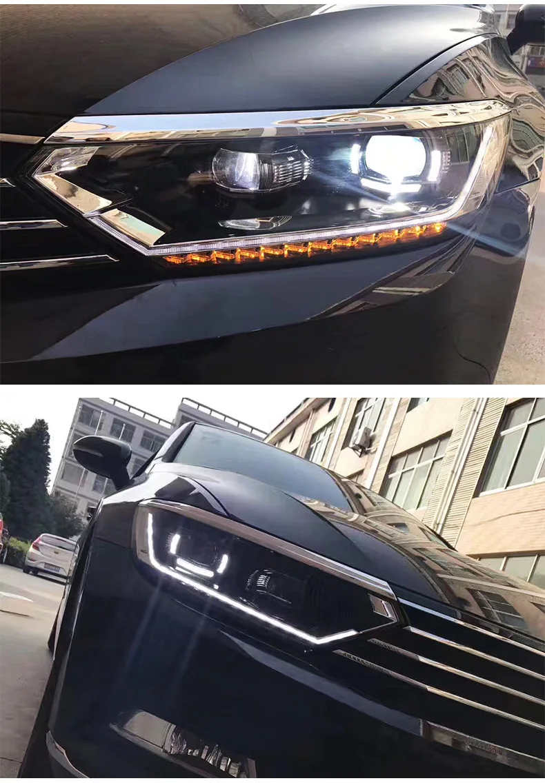 Налобный фонарь для Volkswagen Passat B8 фар сборки светодиодный DRL ангел объектив двойной луч ксеноновые 2 шт