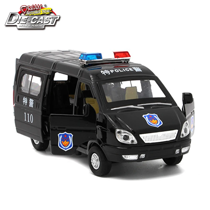  1/32 Scale Diecast Russian GAZ Gazel Police Ambulance Model Car For Boys Or Kids As Toys With Music