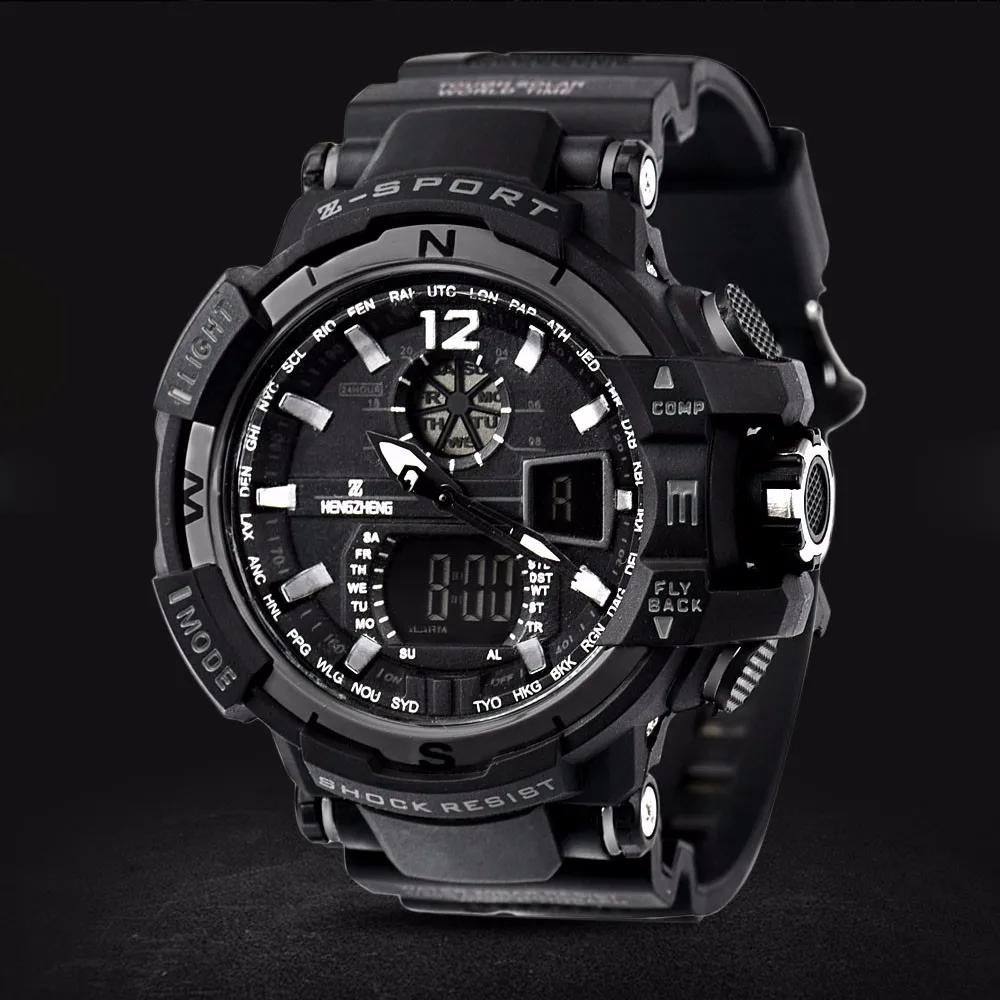 Часы Для мужчин 2018 резинкой светодиодный цифровые часы спортивные Для мужчин часы Водонепроницаемый Дайвинг кварцевые часы Горячая Relogio