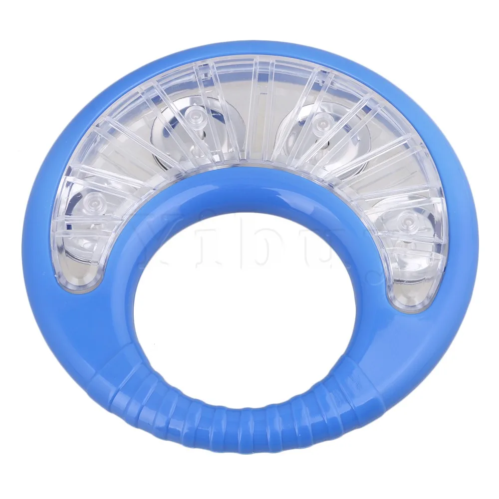 Yibuy 16.5cm Dia Blue Plastic Musical Instrument Toddler Tambourine