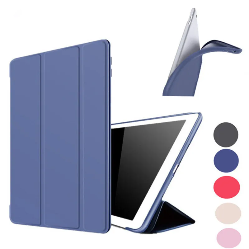 

For iPad 6 A1566 A1567 Case PU Leather+Soft TPU Silicone Back Cover for Apple iPad Air 2 9.7 inch Smart Tablet shell+Film+Stylus