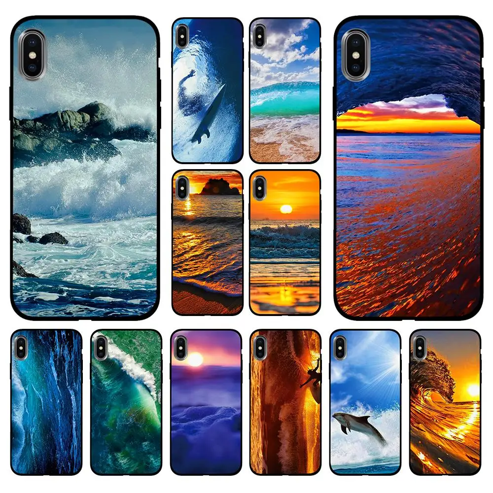 

beach wave Sunset Soft TPU Case Cover for Apple iPhone 6 6S 7 8 Plus 5 5S SE X XS MAX XR Silicone Cases