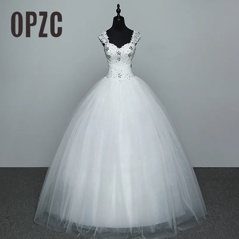 

Free Shipping Wedding Dress 2020 vestido de noiva White Princess Wedding Frocks Sequins Lace up Wedding Frocks Bride Ball Gown