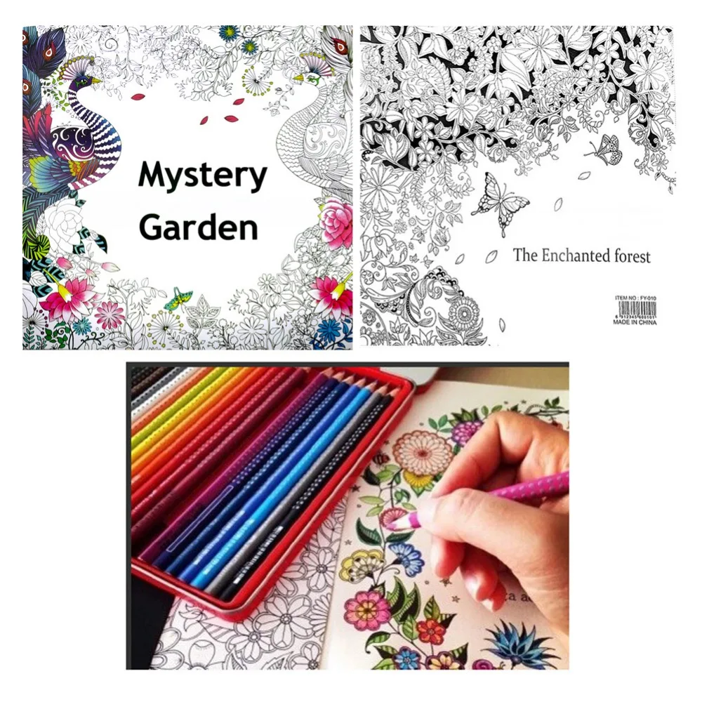 Английский для взрослых Secret Garden Таинственный Сад сокровищ раскраска живопись книги