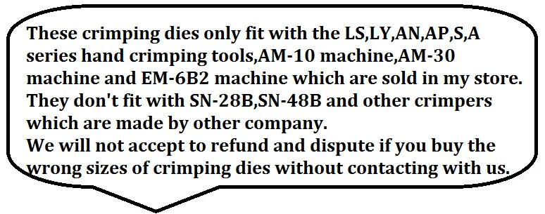 Replaceable Crimping Die Sets/jaws for Pneumatic Crimping Tool AM-10 & Electrical Crimping Tool EM-6B2,hand crimp pliers($3/pcs) - Image 3