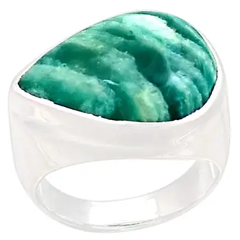 

Genuine Amazonite Ring 925 Sterling Silver Jewelry,USA Size :6, MHBAR3804