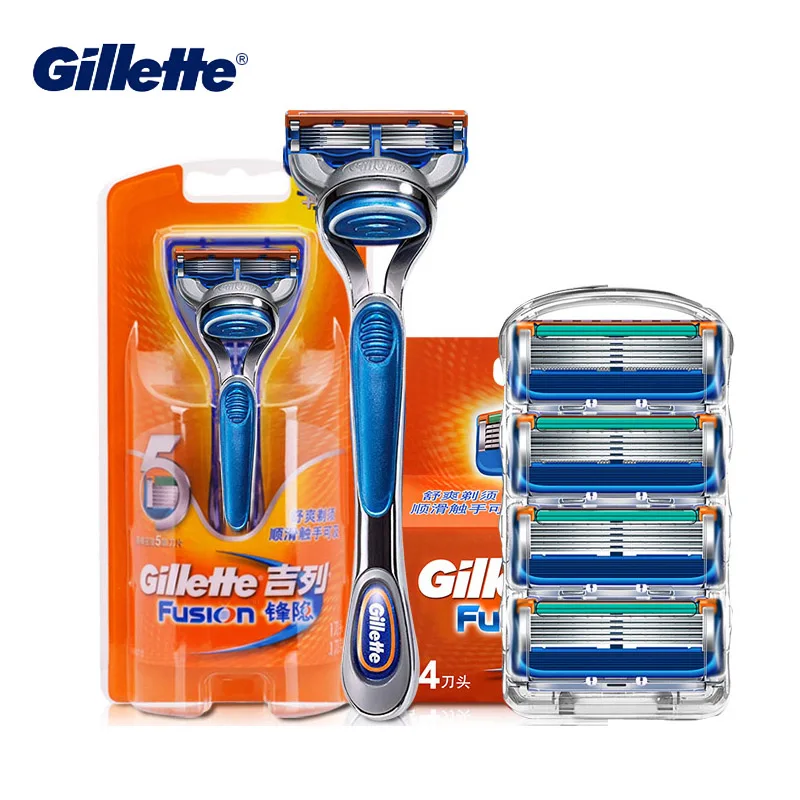 Набор лезвий для бритья Gillette Fusion фирменные Прямые бритвенные лезвия мужчин