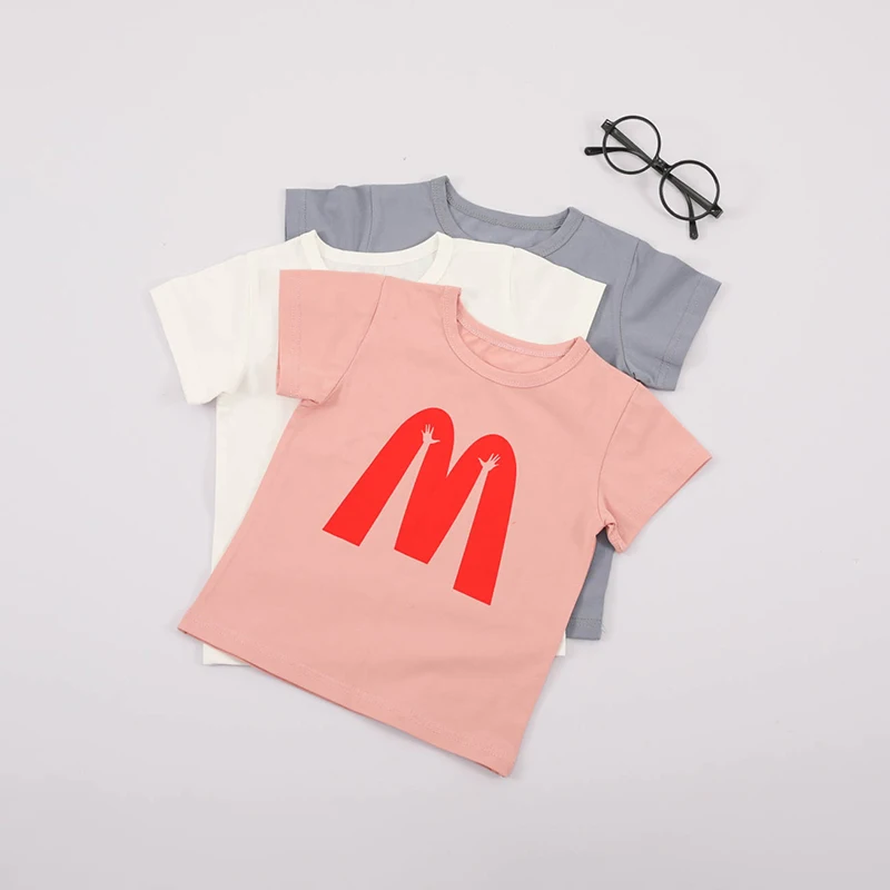 

Children Summer Clothes Baby Boys T-shirts Letter Printing Kids Clothes Cotton Summer Short Sleeve