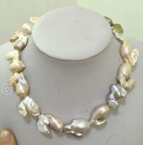 

huij 001102 natural south sea gold pink pearl necklace