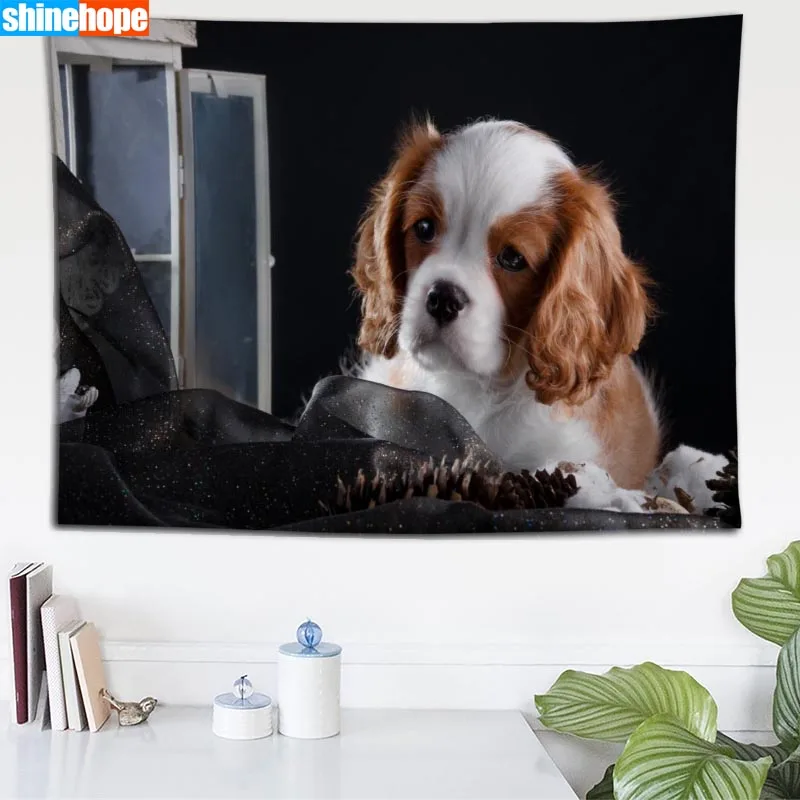 Гобелен King Charles Spaniel, собаки, настенный психоделический гобелен, домашний декор, комната, Настенный Ковер, настенное одеяло - Цвет: Tapestry 8