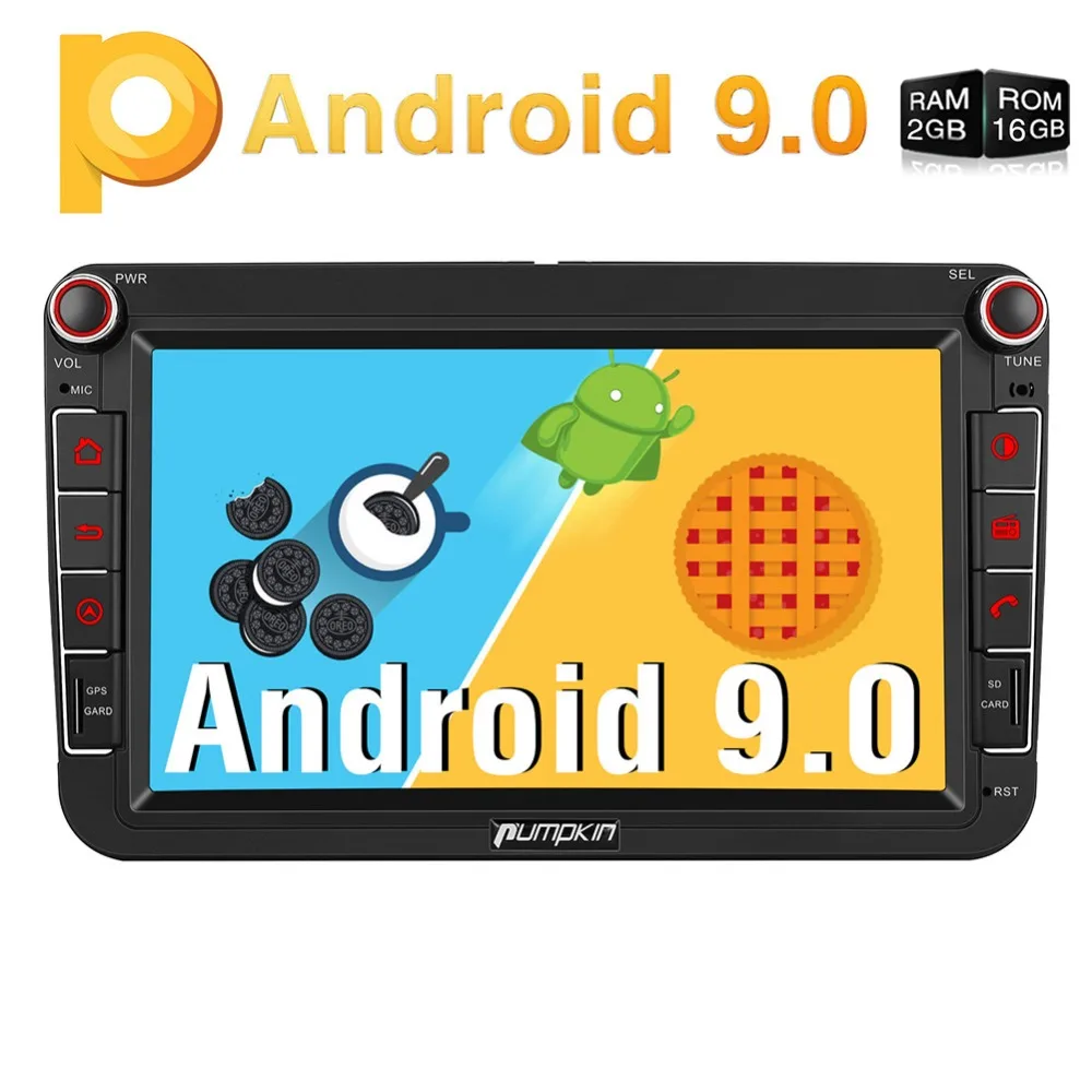 

Pumpkin2 Din 8''Android 9.0 GPS 2GB RAM Car Stereo Audio NO DVD Player For Volkswagen/Skoda/Golf/Polo Wifi DAB+FM Radio Headunit