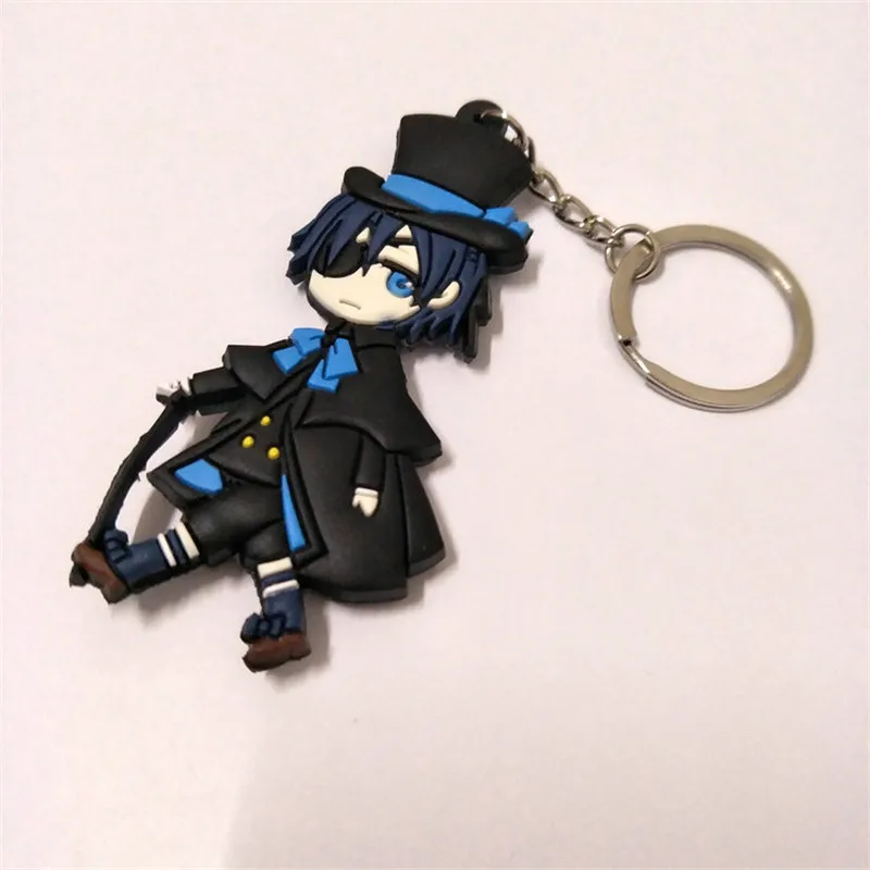 Anime Black Deacon Black Butler Ciel Phantomhive Figures Toys PVC Keychain Keyring Key Bag Pendant Dolls 10pcslot (5)