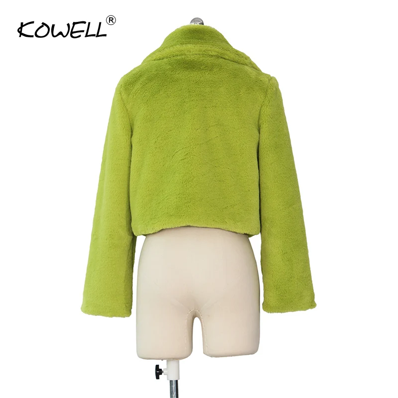 Faux Fur Coat Winter Neon Fluorescent 