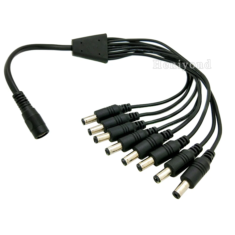 

Free shipping 8-Way 1 Female to 8 Male CCTV Power Splitter Cable Hub for Camera DVR Security Kit 8 ways cable