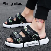 Phragmites/Новинка года; мужские сандалии; модные повседневные спортивные сандалии в Корейском стиле; Летняя обувь больших размеров; пляжные воздухопроницаемые тапочки; шлепанцы