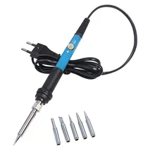 T-24 Температура Регулируемый интеллектуальные Электрический паяльник ЕС США Plug заменить паяльная станция гладить с 6 шт. паяльников
