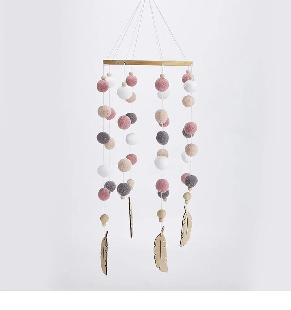 Baby Bed Bell Balls Feather Rattles Rotating Mobile Wind Chimes Crib Mobile Holder Arm Bracket Music Box Puzzle Gifts Baby Toys