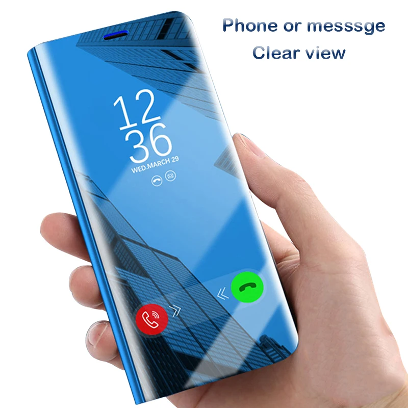 Прозрачный умный чехол Mirrior для Huawei P Smart пленка Plus FIG LX2 LX3 Psmart 2019 Plus|Бамперы| |