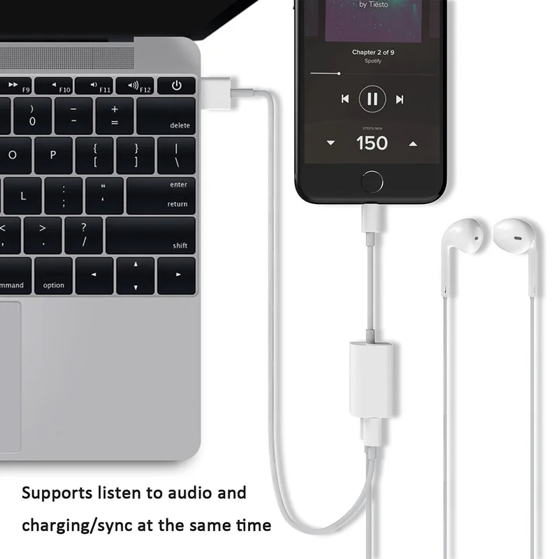 Рожденный Для iPhone XS XR MAX splitter 2 в 1 для двойной молнии зарядный кабель поддержка