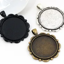 5 шт. 30 мм Внутренний размер черный и античный серебряный и бронзовый покрытый классический стиль кабошон основа Установка Подвески