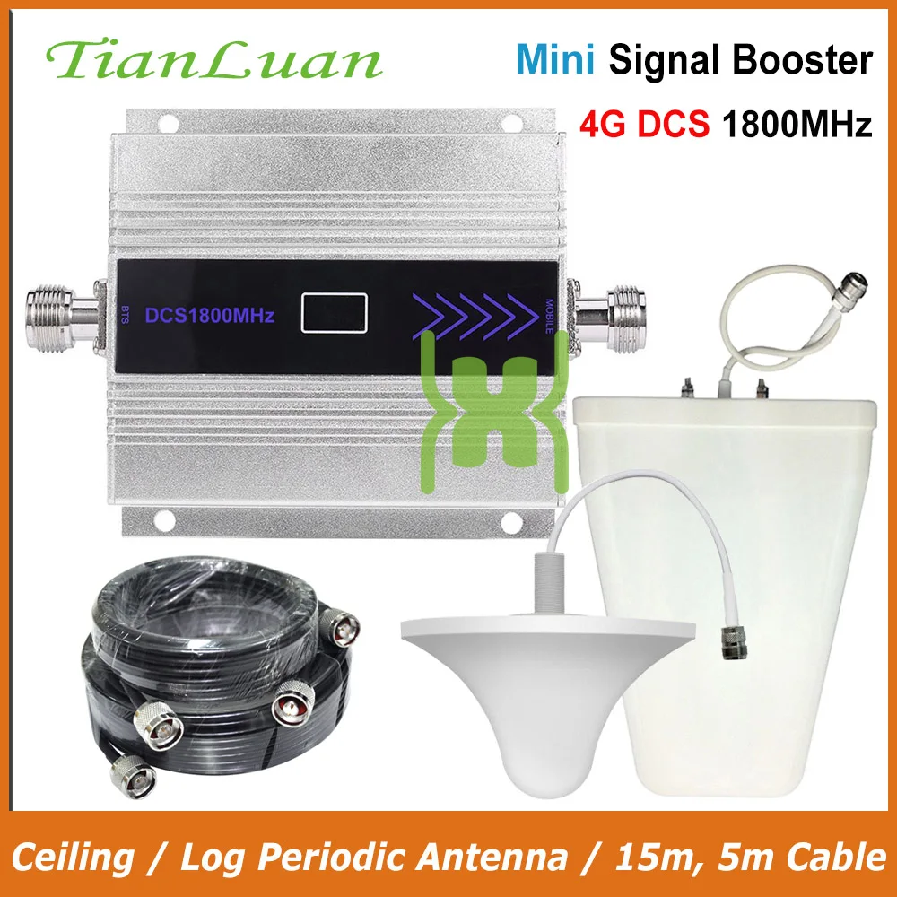 

TianLuan Mini Mobile Phone DCS Signal Repeater LTE 4G 1800MHz Signal Booster with Ceiling / Log Periodic Antenna / 15m 5m Cable