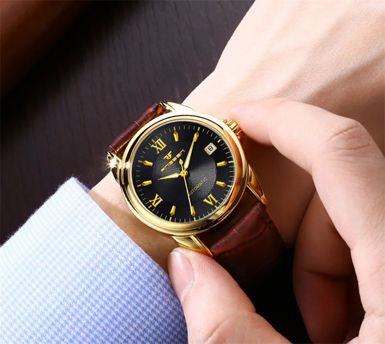 Tourbillon золотые часы Для мужчин от известного бренда класса люкс механические