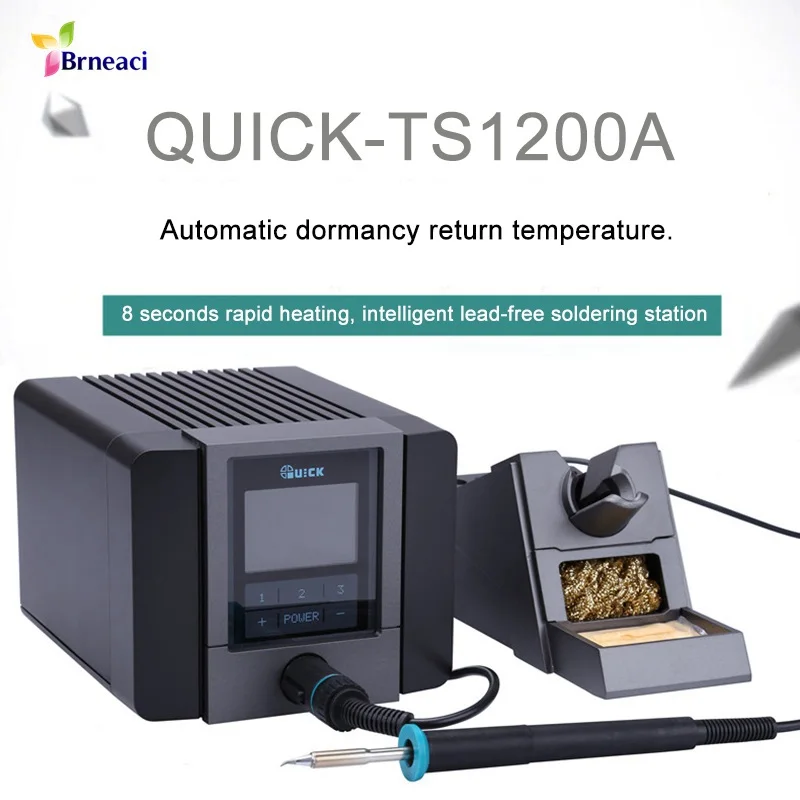 

QUICK TS1200A High Quality Lead Free Fast Soldering Station Bring A Soldering Iron Tip For Mobile Phone PCB Motherboard Repair