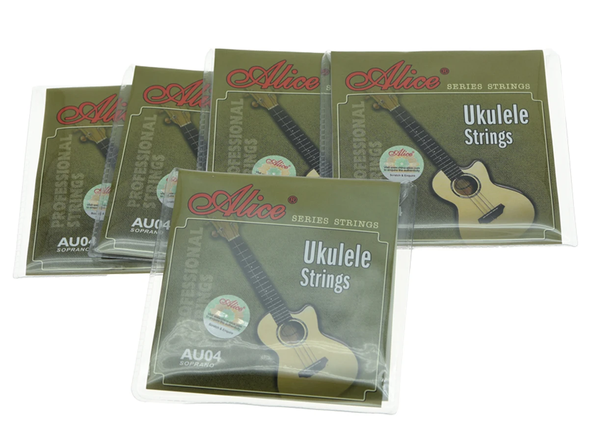 Alice Professional 5 Sets Clear Nylon Ukulele Strings 1st 4th Ukulele