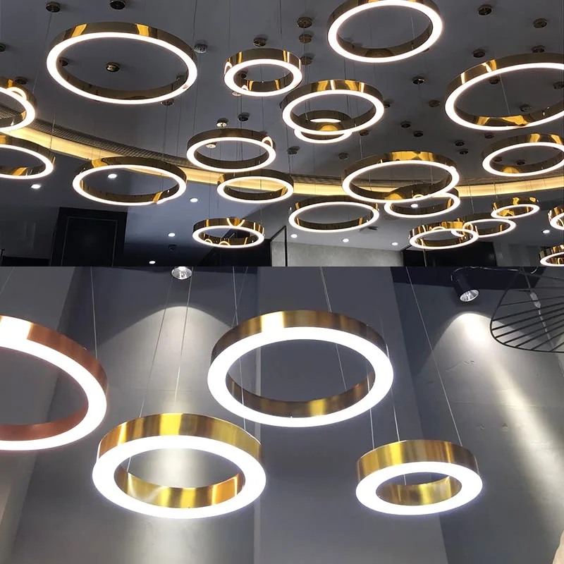 Postmodern luxury led light pendant lights Gold pendant lamp Hotel
