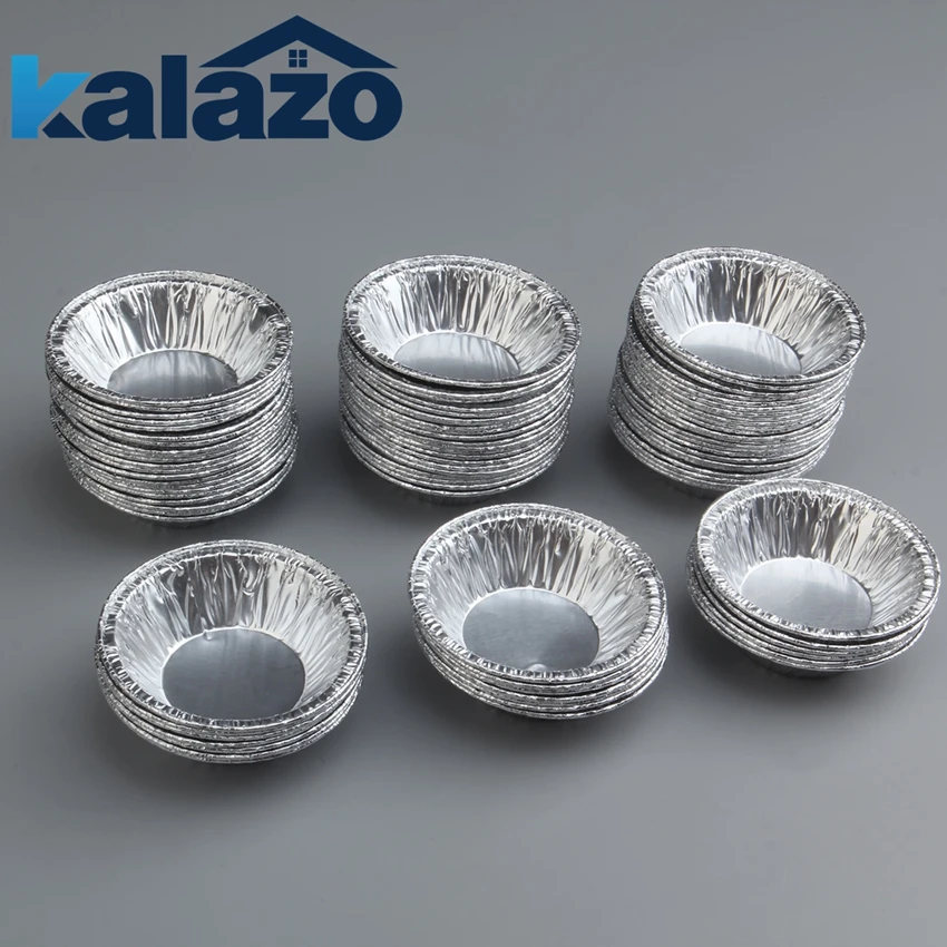 250pcs Disposable Egg Tart Holder Aluminum Cupcake Cake Cookie Mold
