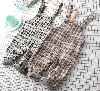 

80-100cm height new 2019 spring baby boys plaid overall 1pc baby boy pant kids overalls baby girl overall