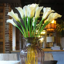 Высокое качество 63 см настоящие на ощупь каллалии ПУ Искусственные цветы Шелковые цветы для дома украшения для свадебной вечеринки