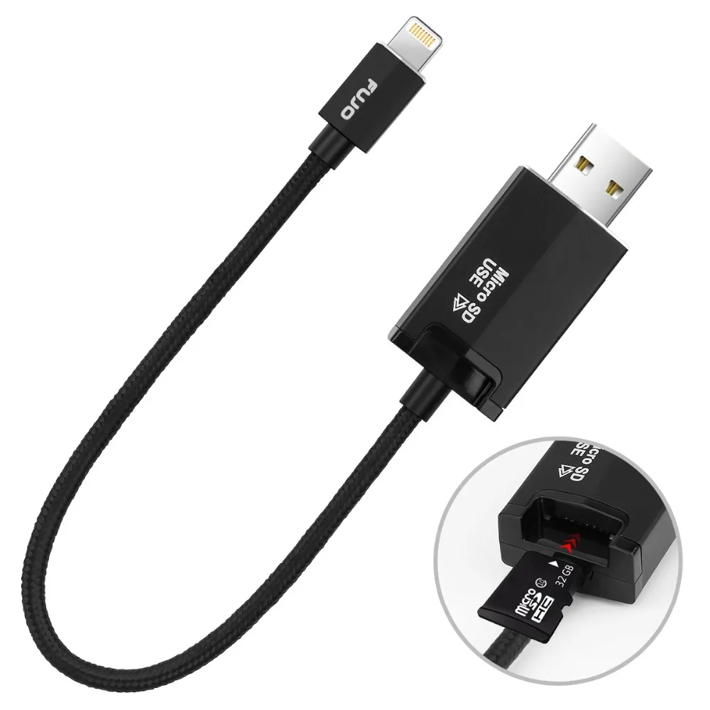 

2019 New 3 in 1 SD TF OTG Card Reader Lightning USB Cable Charger Data Cord for apple X 8 7 6 plus Magnetic