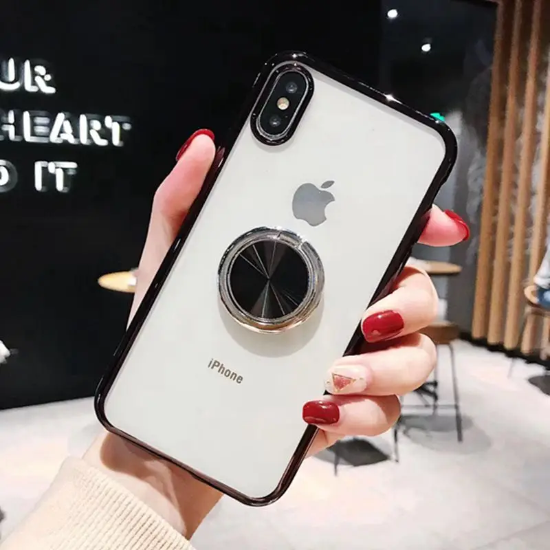 Чехол для iphone XS Max iphone XR X 10 магнитный автомобильный держатель Coque чехол для iphone 6s 6 s plus iphone 8 7 plus чехол s для iphone 11 - Цвет: black