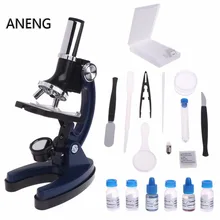 ANENG детский биологический набор микроскопов обучающая игрушка 100x 600x 1200x