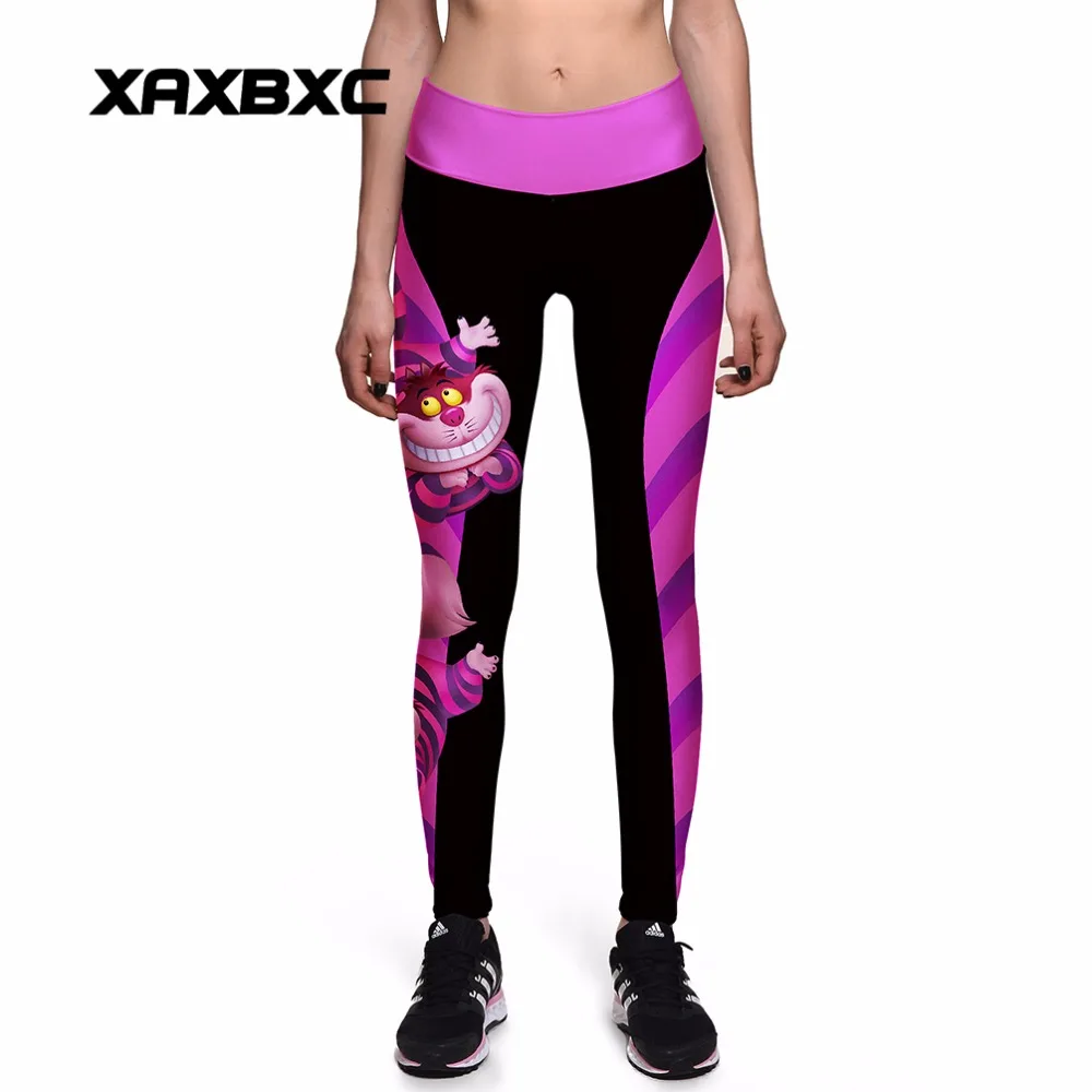 

NEW 0010 Sexy Girl Women Alice in Wonderland Cheshire cat 3D Prints High Waist Workout Fitness Leggings Pants