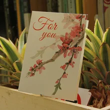 3 шт. День учителя открытка небольшой свежий Peach Blossom специальные Бумага Танабата День Святого Валентина поздравительная открытка на день рождения