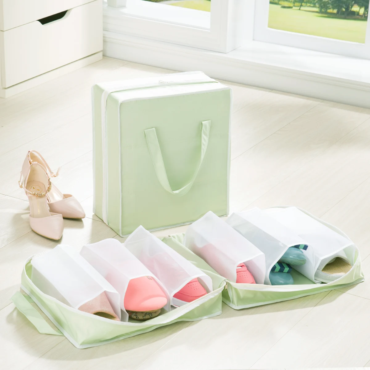 shoes storage bag and dust bag travel bag portable double shoe bag