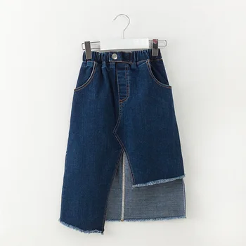 

Girl Cowboy Skirt 2018 Summer Children's Skirt Burst In The Big Children Korean Version of The Princess Irregular Skirt