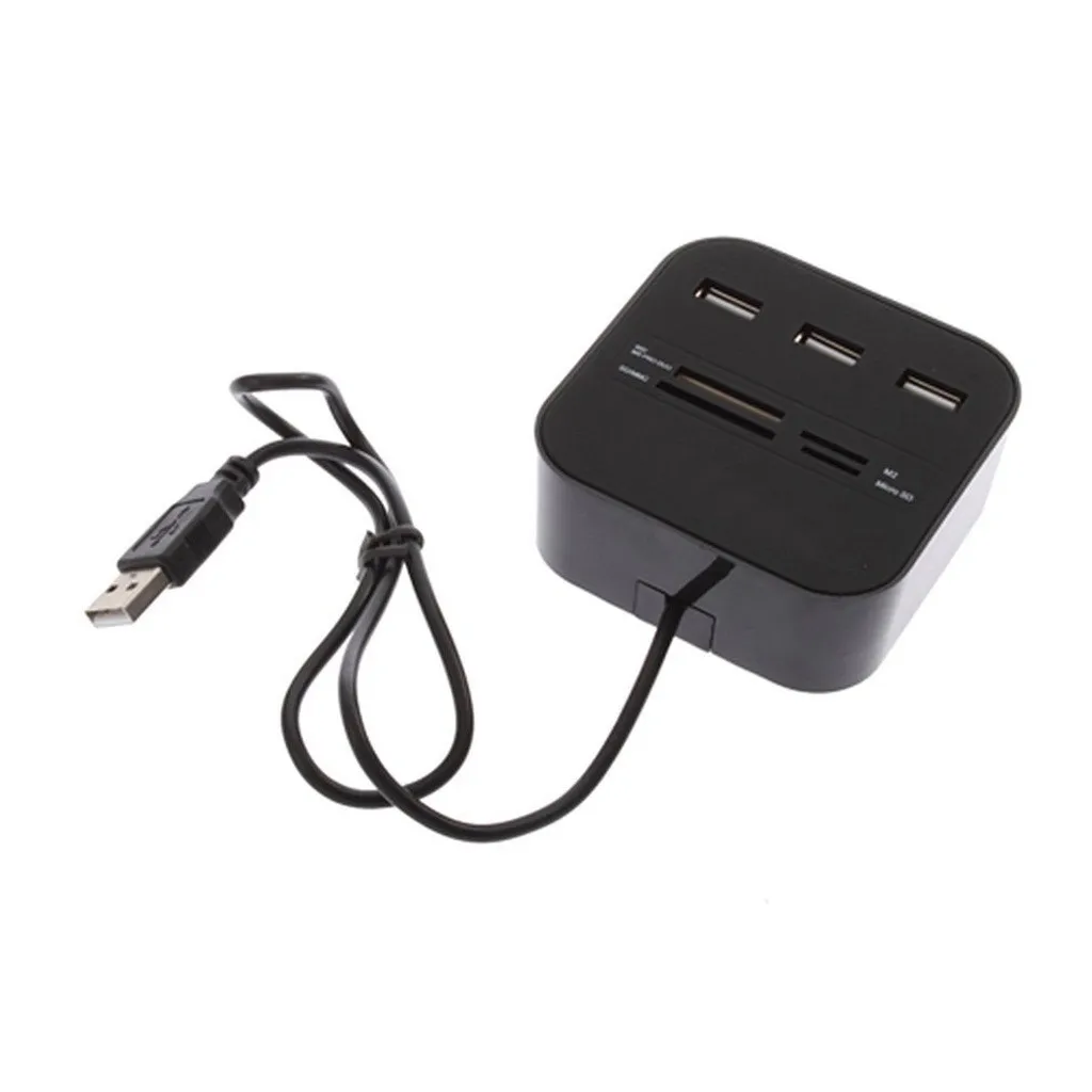 USB Hub USB 2.0 Hub Combo All In One Multi Card Reader With 3 Ports For MMC / M2 / MS USB Splitter Port PC Accessories