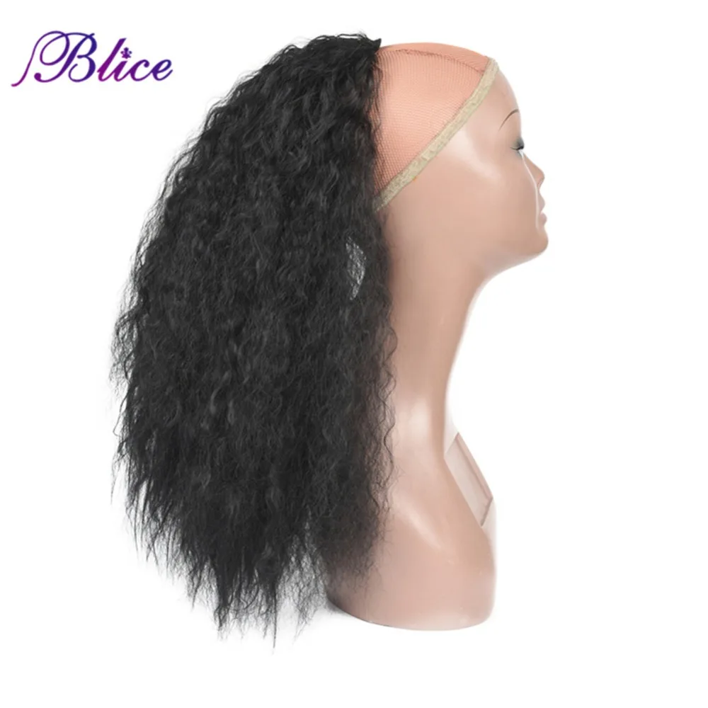 Blice Synthetic 20-24 inch Kinky Curly Ponytail Heat Resistant Hair Extensions With Two Plastic Combs All Colors Available