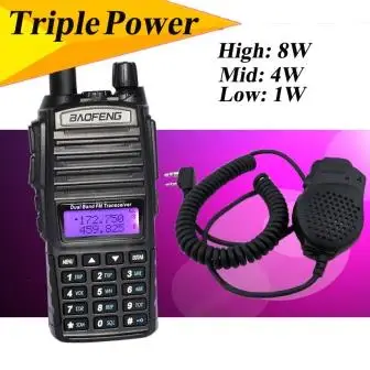 BaoFeng UV-82 рация 8 Вт VHF UHF 136-174 МГц 400-520 МГц Портативный Baofeng UV-82HX UV82 любительский радиоприемник Baofeng 82 - Цвет: 1-UV-82HX-SP