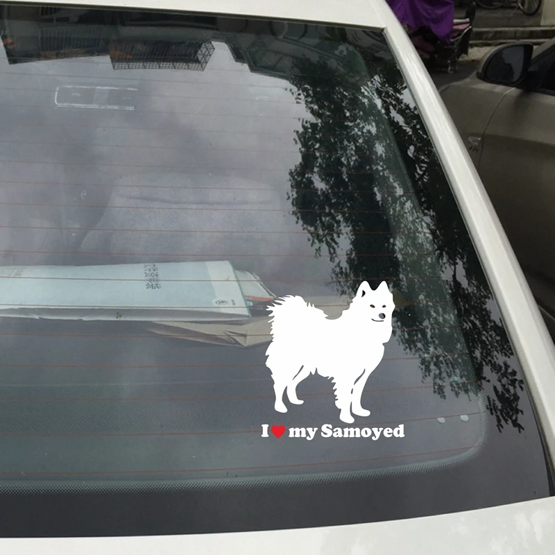 

Виниловая наклейка «I Love My Samoyed», высечка, переводки с животными, собаками, для украшения автомобиля
