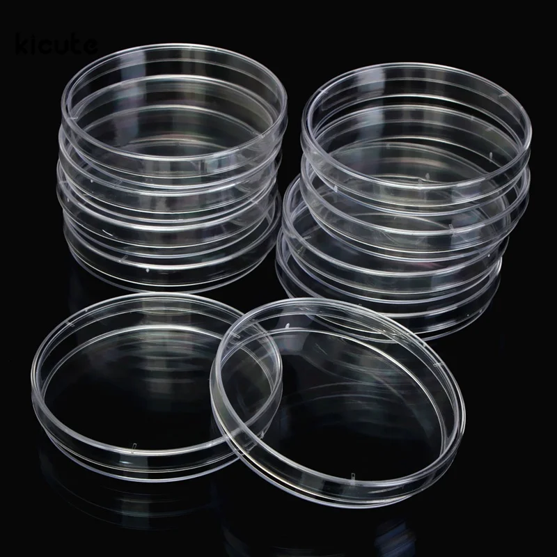 

10Pcs Clear Transparent Sterile Plastic Petri Dishes Plate Bacterial Yeast For Medical Biological Scientific Laboratory 90x15mm