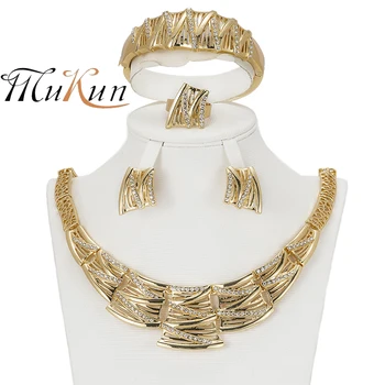 

MUKUN Women Wedding Jewelry Sets For Bridal Gold Color Vintage Ethiopian African Dubai Mother Day Xmas Charm Gift Accessories